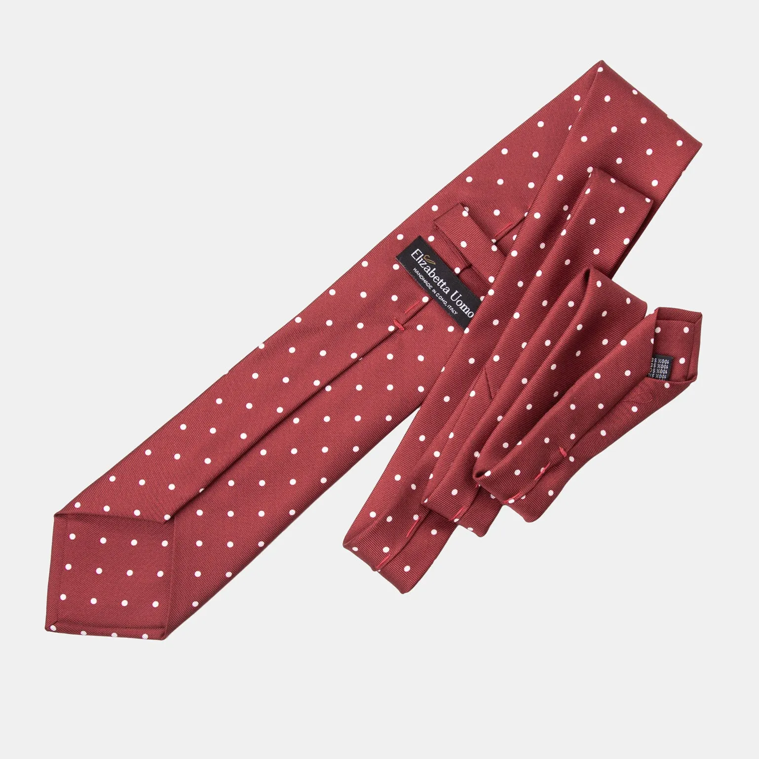 Orvieto - Printed Silk Tie - Burgundy sold by Elizabetta product image thumbnail 2