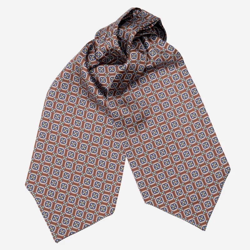Barberini - Silk Ascot Cravat Tie - Chocolate sold by Elizabetta