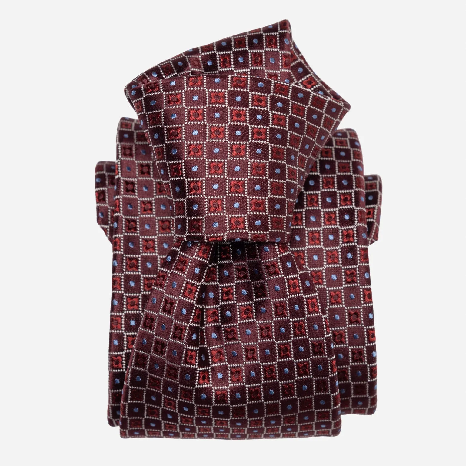 Ravenna - Silk Jacquard Tie - Burgundy sold by Elizabetta