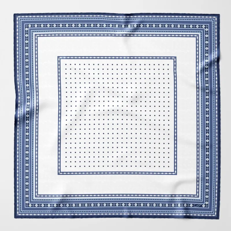 Pois - Silk Pocket Square - Blue sold by Elizabetta