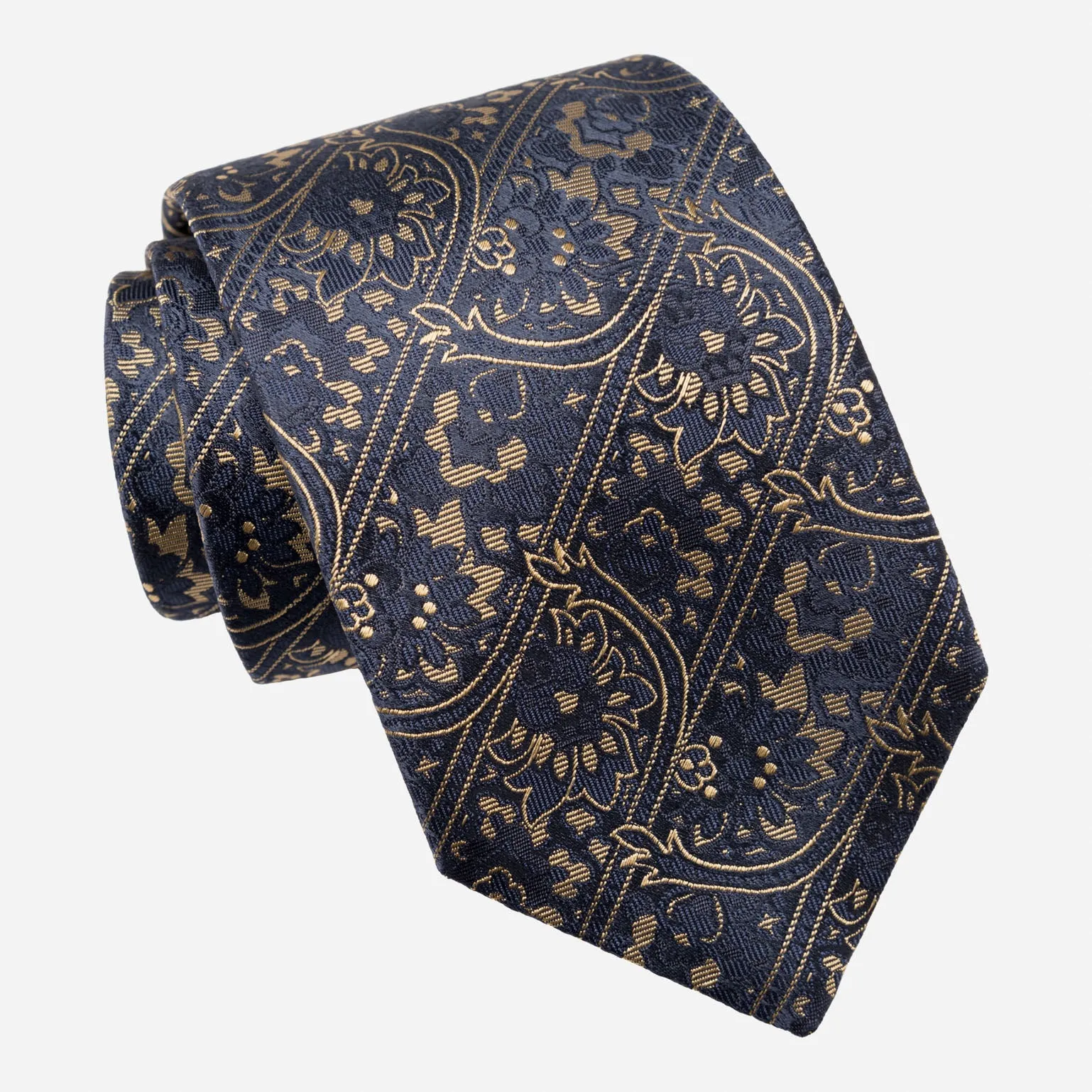 Caruso - Silk Jacquard Tie - Midnight Blue sold by Elizabetta product image thumbnail 3