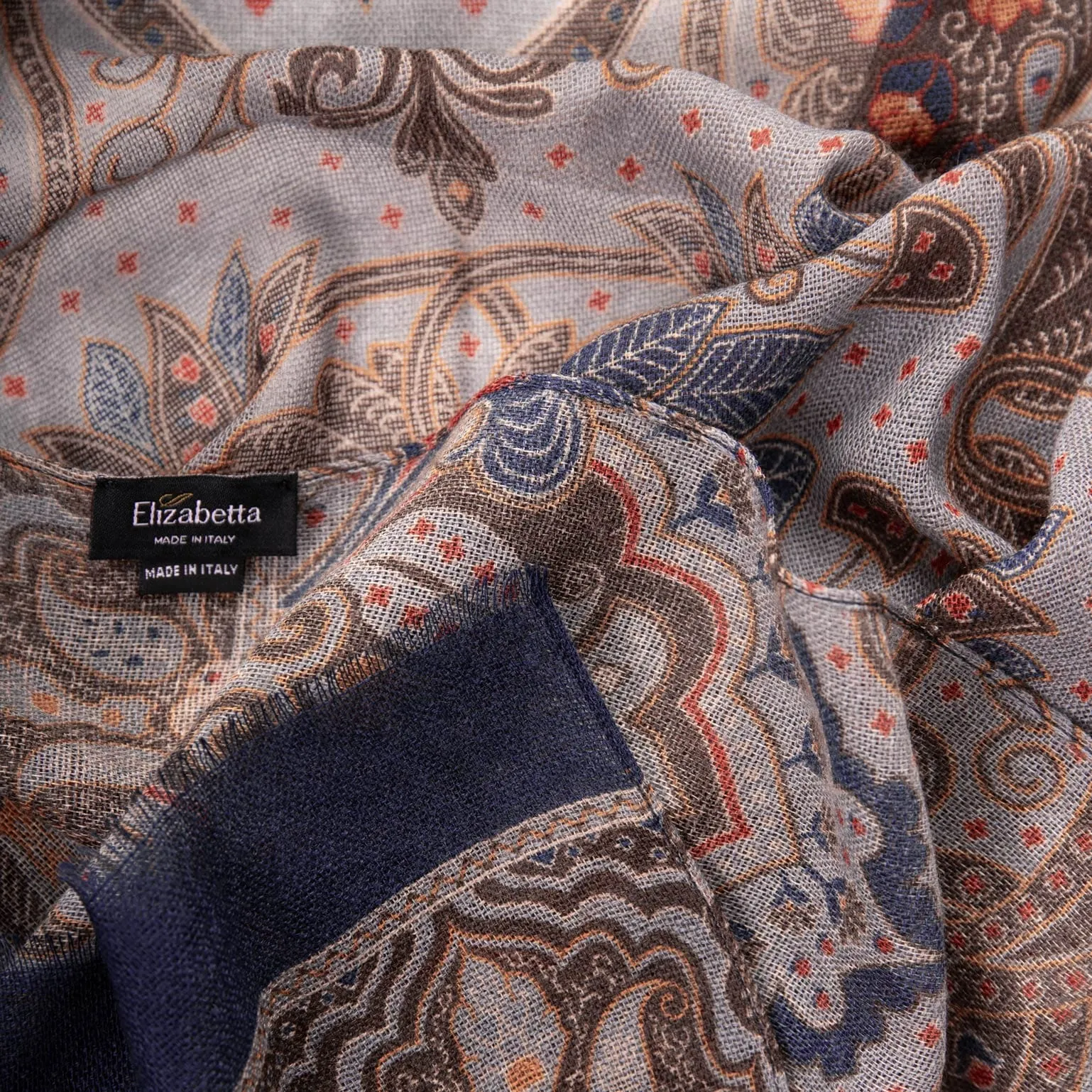 Uffizi - Wool Scarf - Tuscan Blue sold by Elizabetta product image thumbnail 5