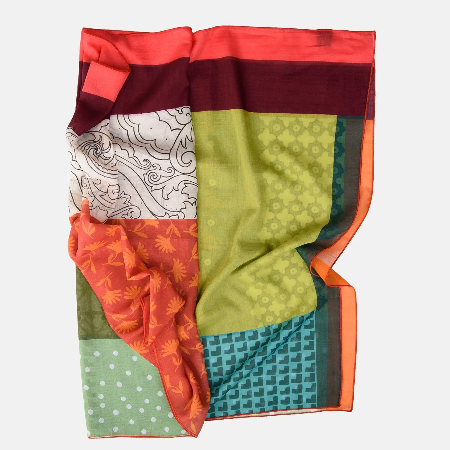 Agrigento - Silk/Cotton Scarf - Red sold by Elizabetta product image thumbnail 4