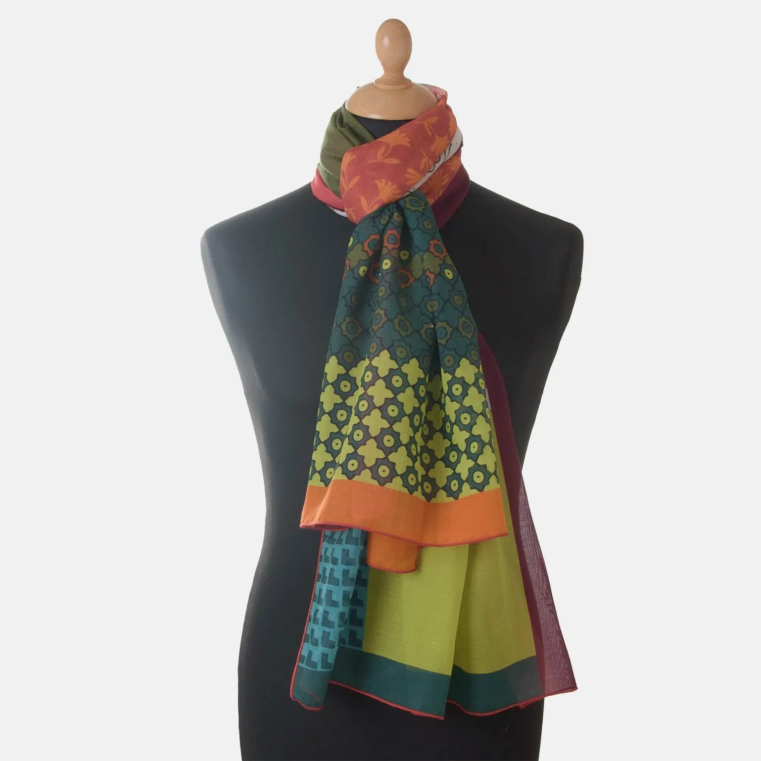 Agrigento - Silk/Cotton Scarf - Red sold by Elizabetta product image thumbnail 2