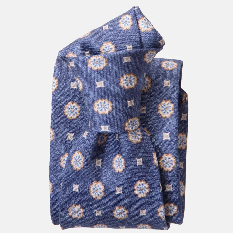 Antinori - Printed Silk Tie - Blue made by Elizabetta