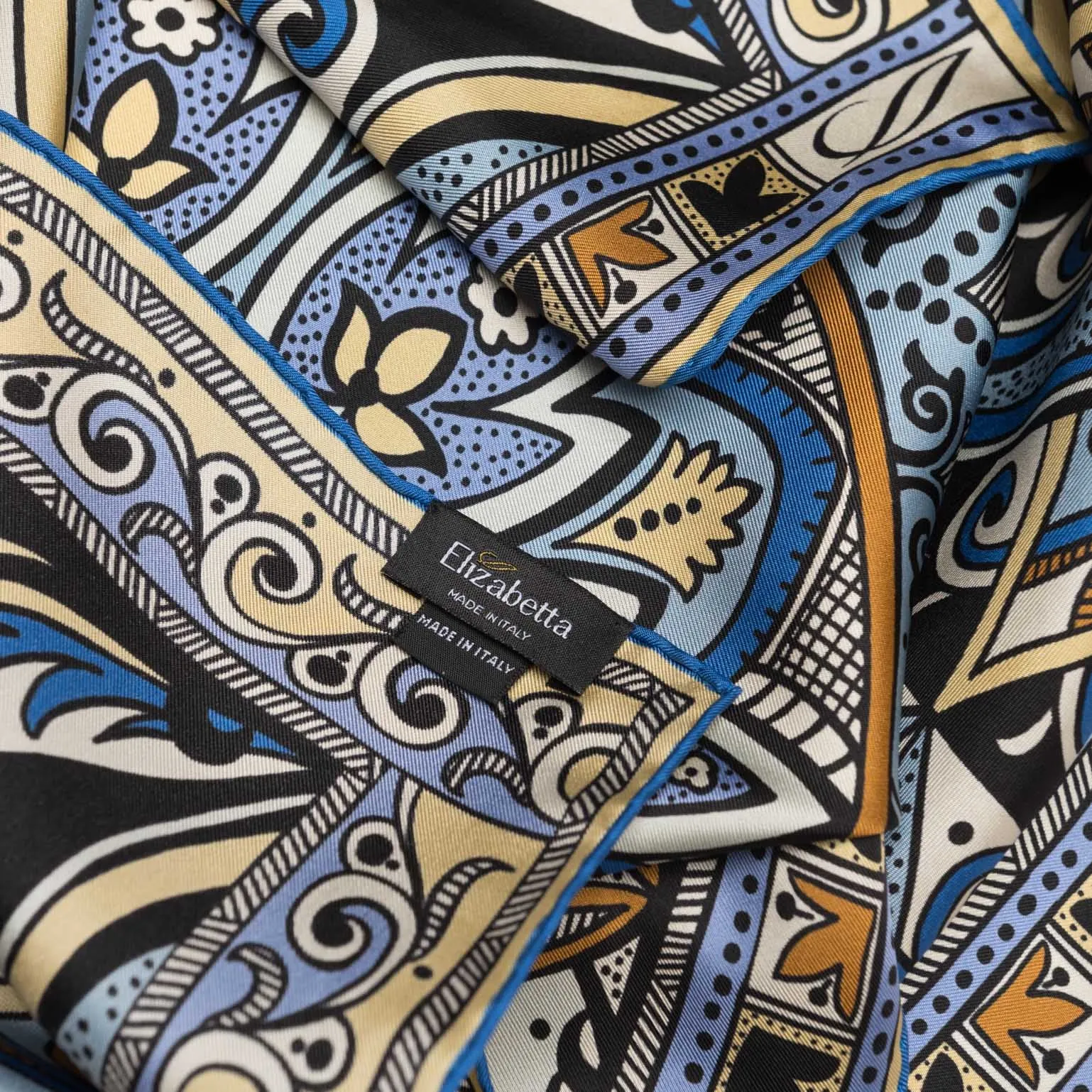 Tragara - Silk Pocket Square - Azure sold by Elizabetta product image thumbnail 3