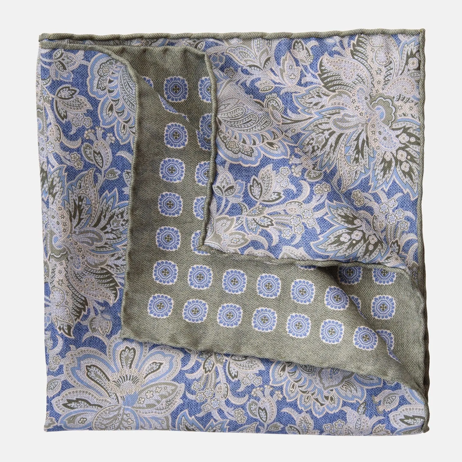 Assisi - Double Sided Silk Pocket Square - Sage Green sold by Elizabetta product image thumbnail 3