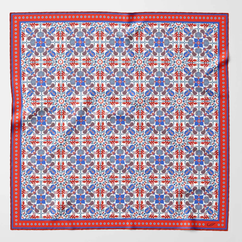 Nebbiolo - Silk Pocket Square - Red sold by Elizabetta