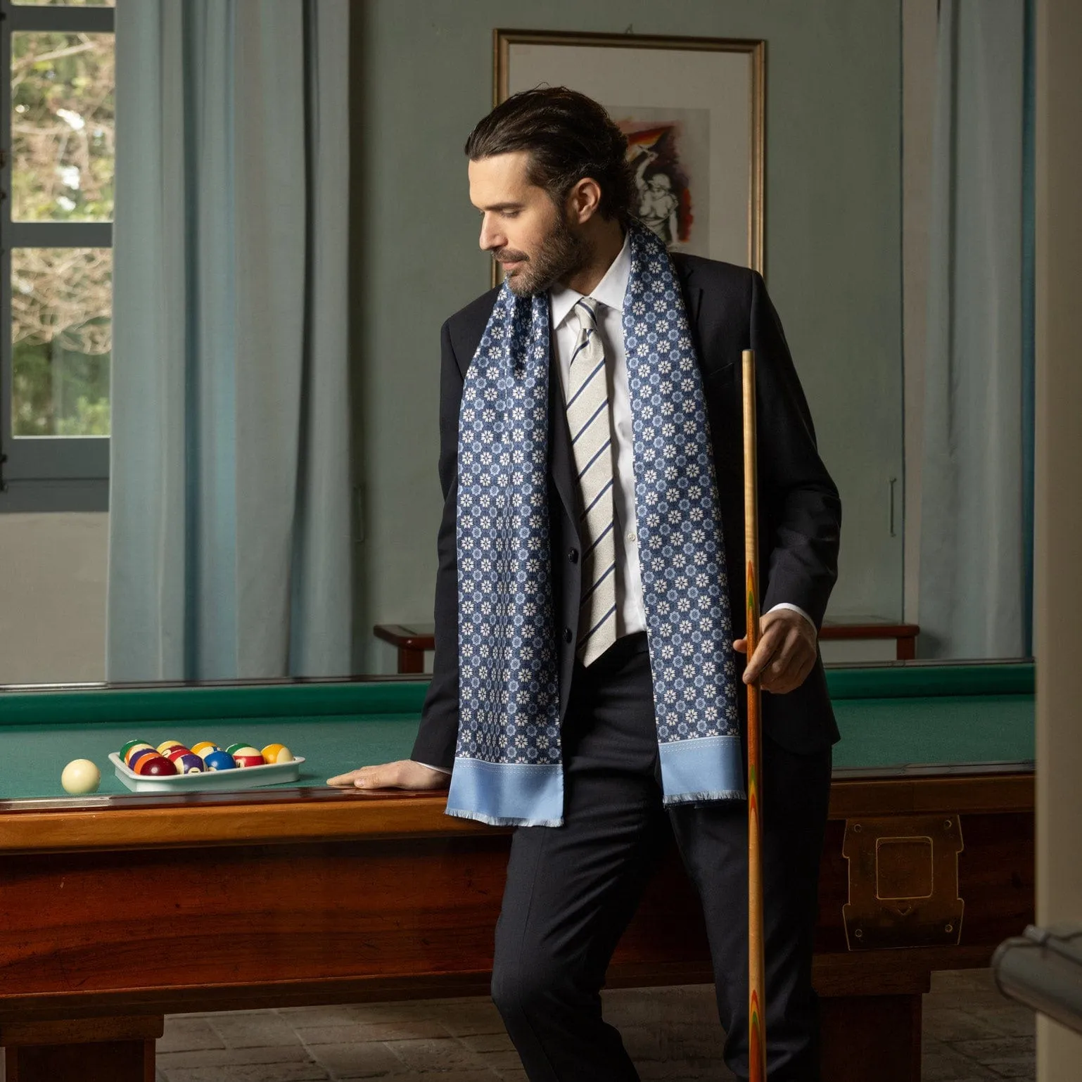 Appia - Reversible Silk Scarf - Blue sold by Elizabetta product image thumbnail 2