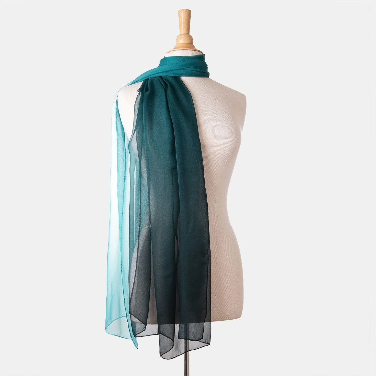 Claudia - Silk Scarf/Shawl - Turquoise Ombré sold by Elizabetta product image thumbnail 4