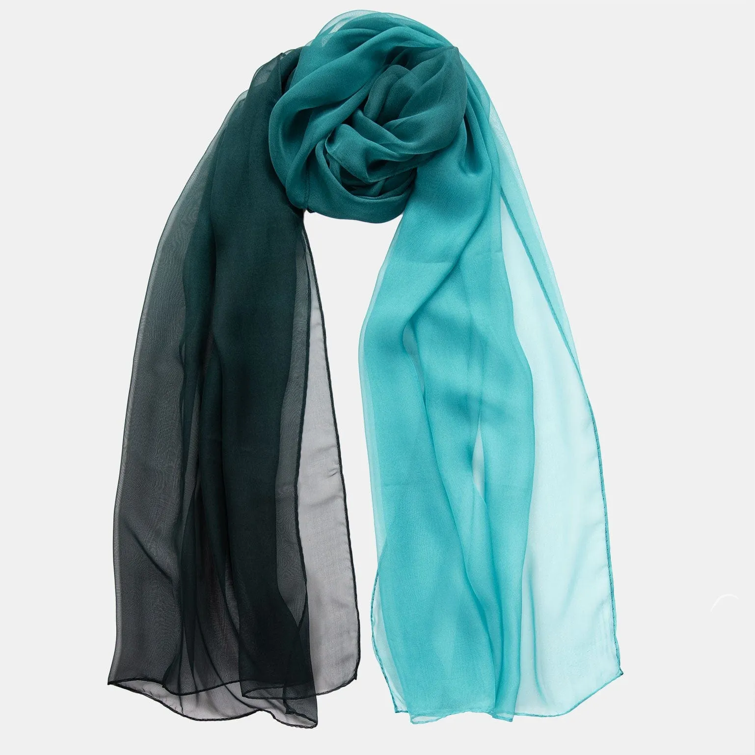 Claudia - Silk Scarf/Shawl - Turquoise Ombré sold by Elizabetta product image thumbnail 2