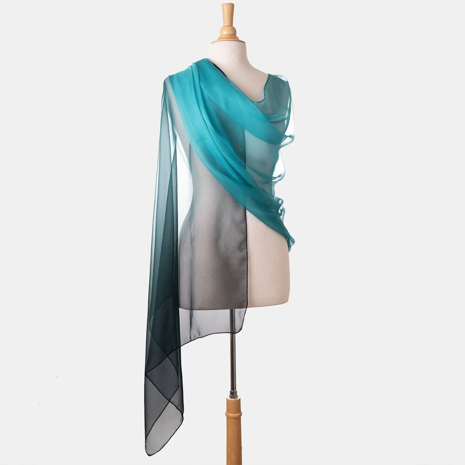 Claudia - Silk Scarf/Shawl - Turquoise Ombré sold by Elizabetta product image thumbnail 3