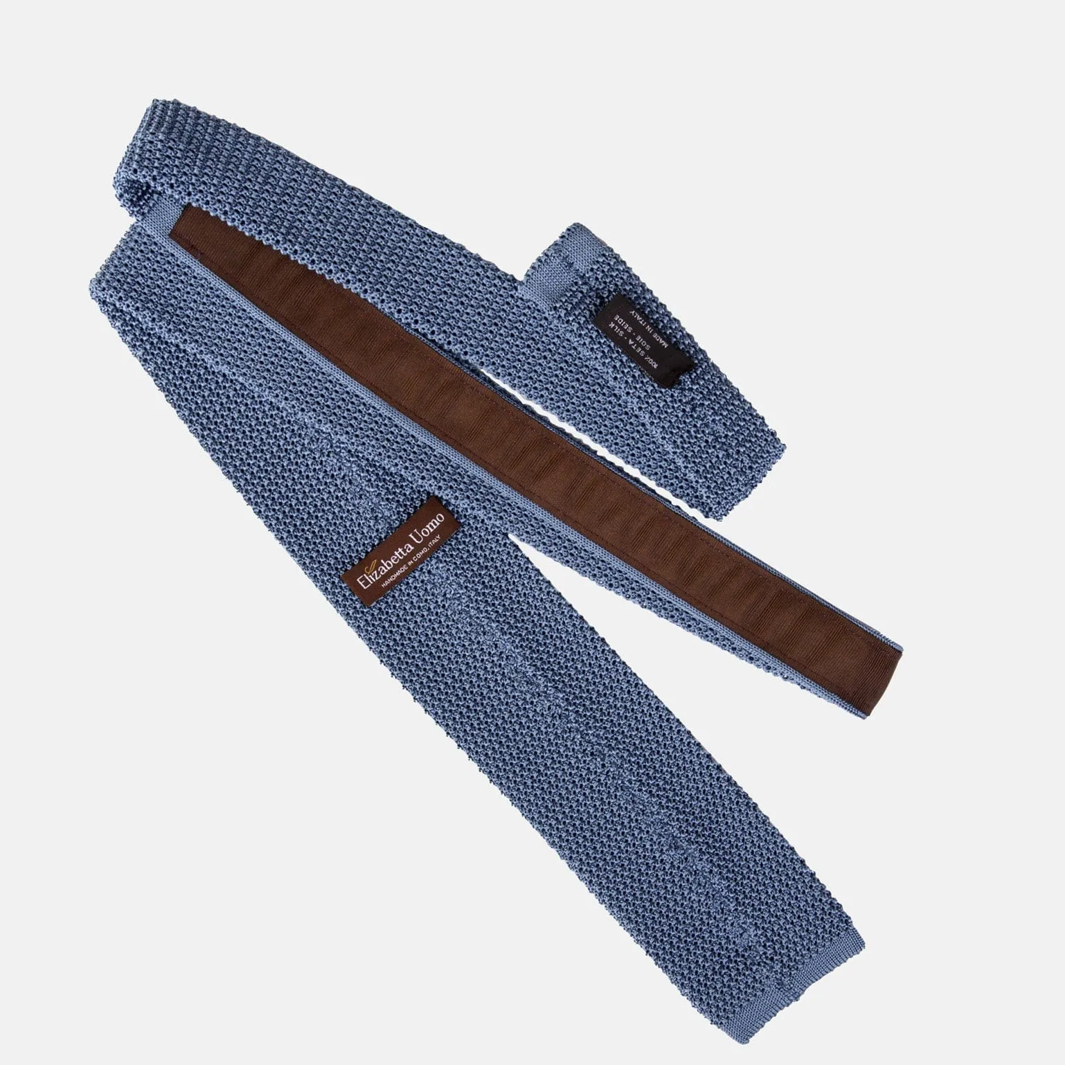 Parisi - Knitted Silk Tie - Venetian Blue sold by Elizabetta product image thumbnail 3