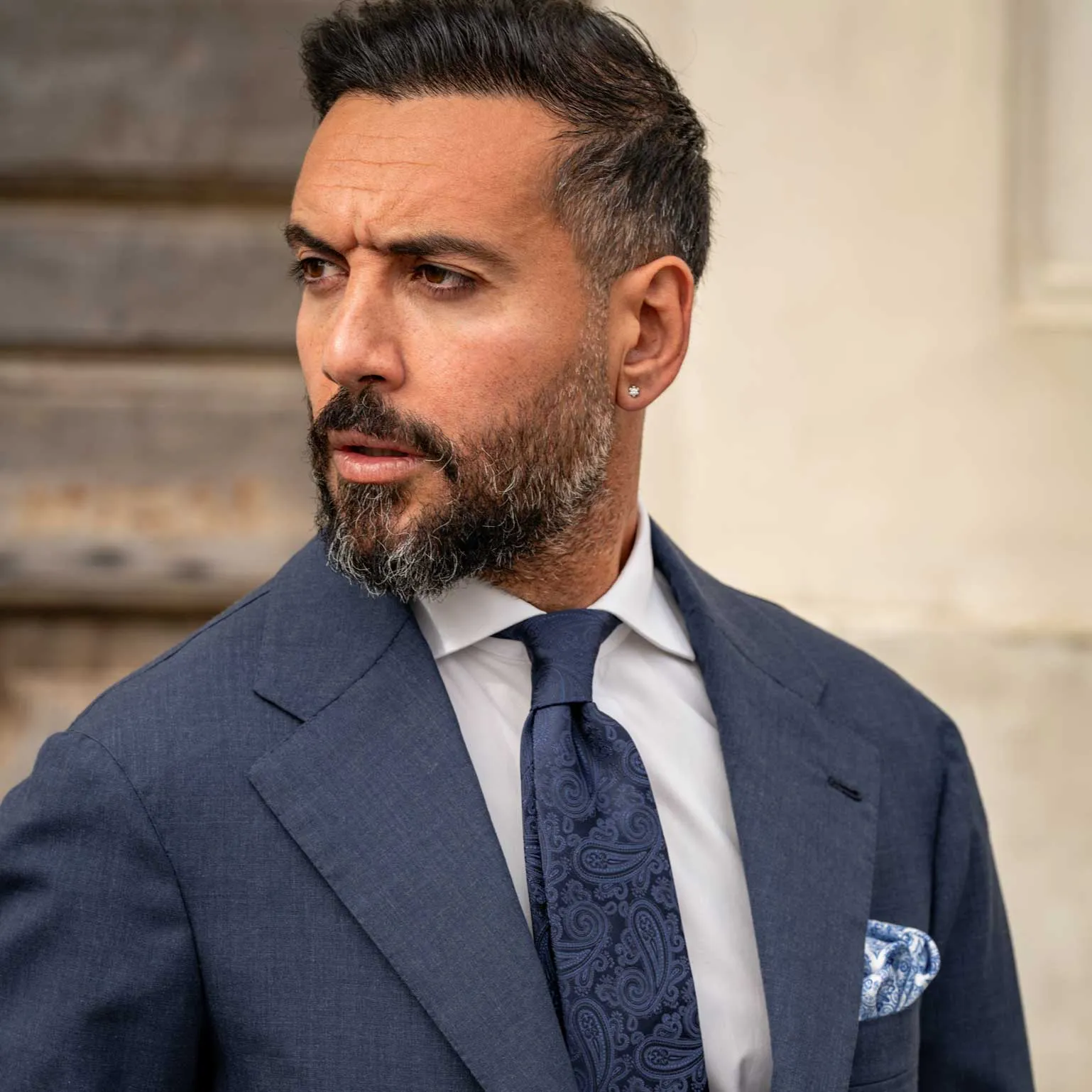 Soave - Silk Jacquard Tie - Midnight Blue sold by Elizabetta product image thumbnail 2