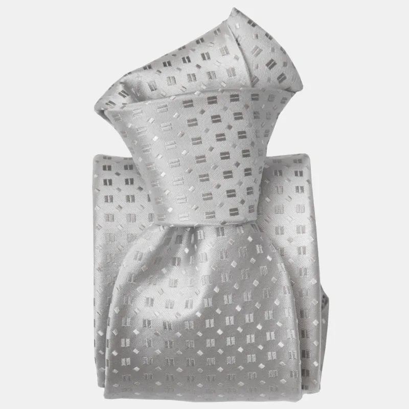 Barbera - Silk Jacquard Tie - Silver sold by Elizabetta