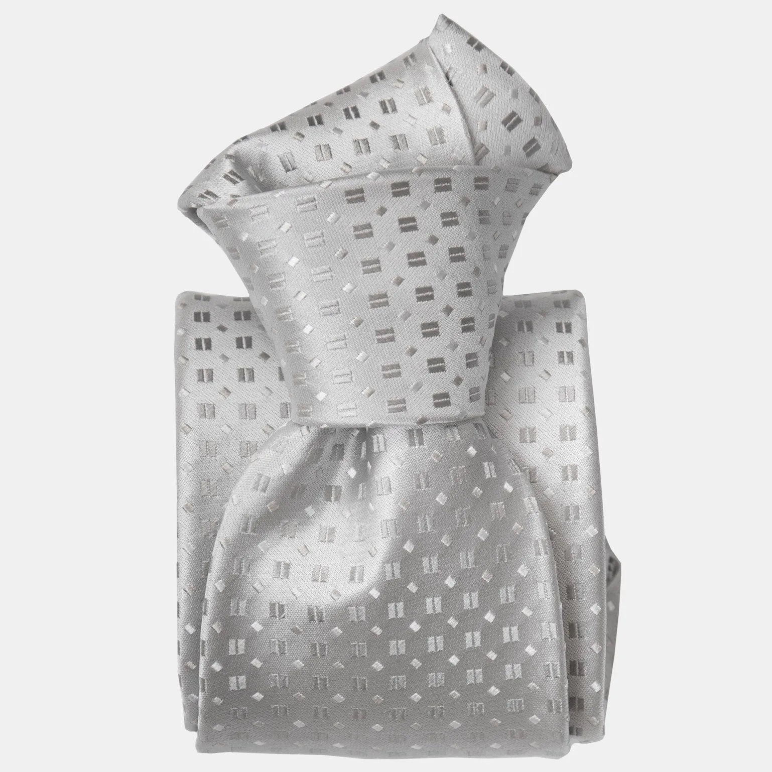 Barbera - Silk Jacquard Tie - Silver sold by Elizabetta