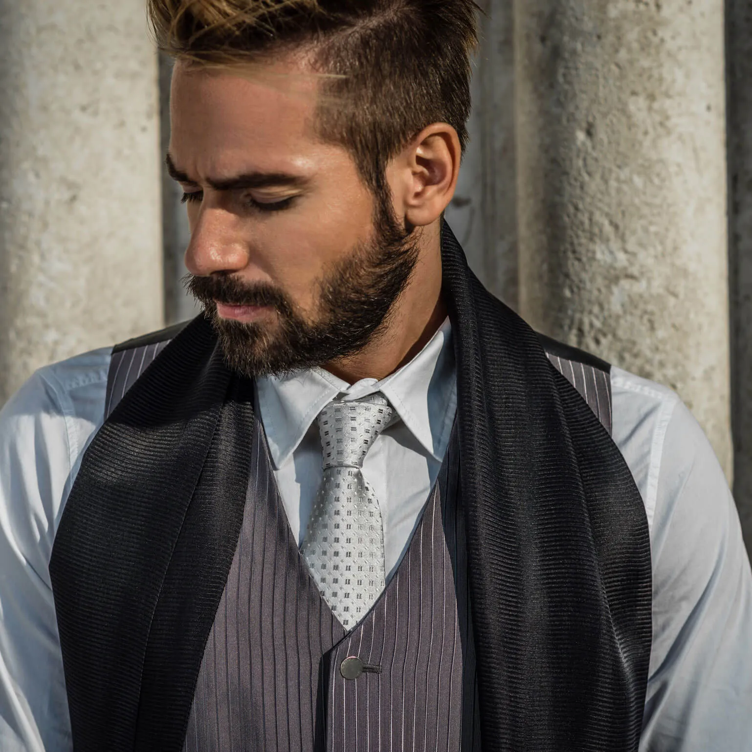 Barbera - Silk Jacquard Tie - Silver sold by Elizabetta product image thumbnail 2