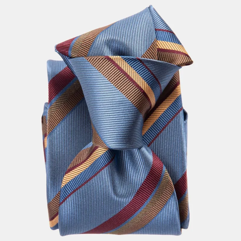 Battisti - Silk Jacquard Tie - Steel Blue sold by Elizabetta