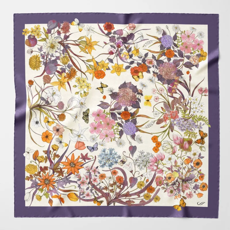 Flora - Silk Foulard - Violet sold by Elizabetta