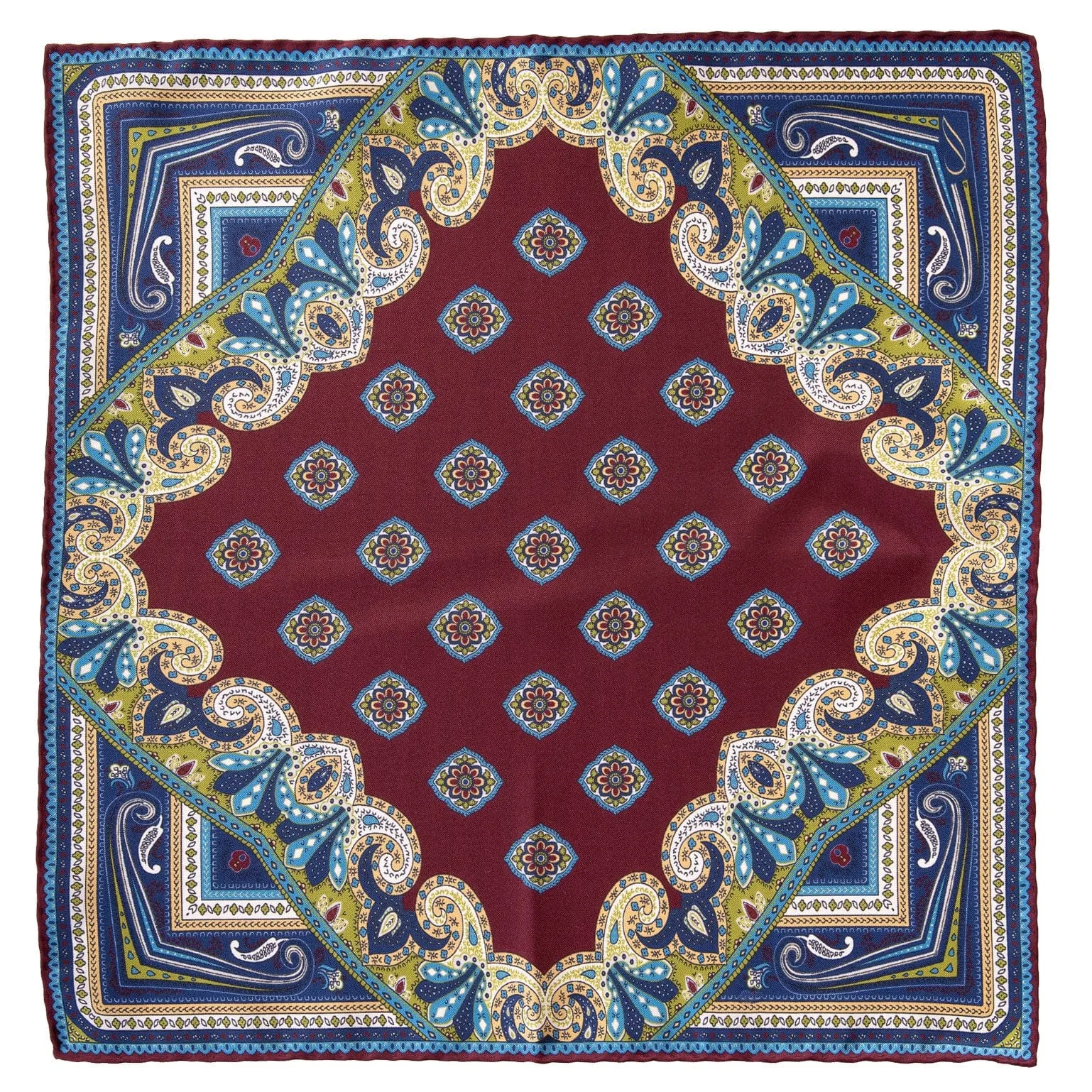 Lugano - Silk Pocket Square - Garnet sold by Elizabetta