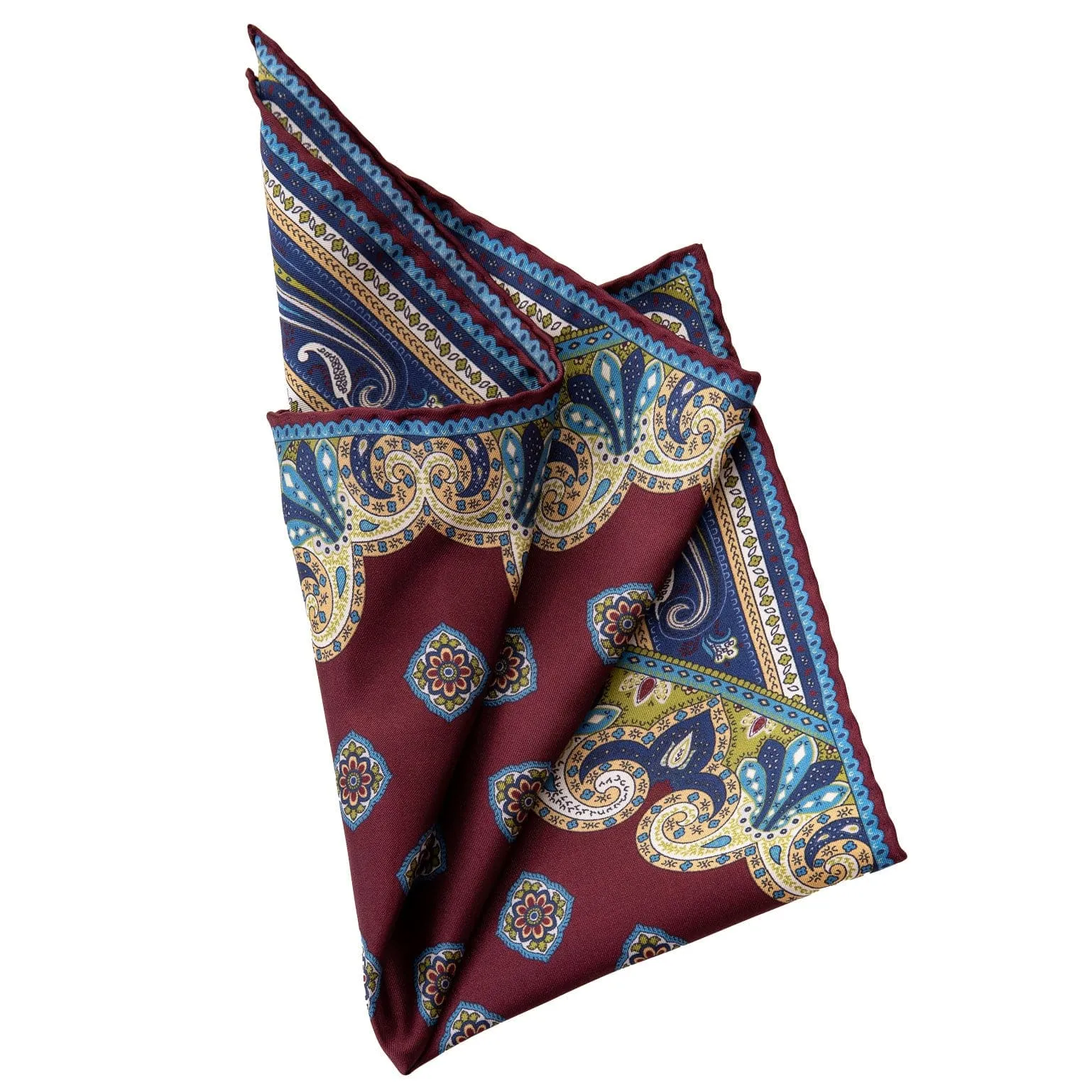 Lugano - Silk Pocket Square - Garnet sold by Elizabetta product image thumbnail 3