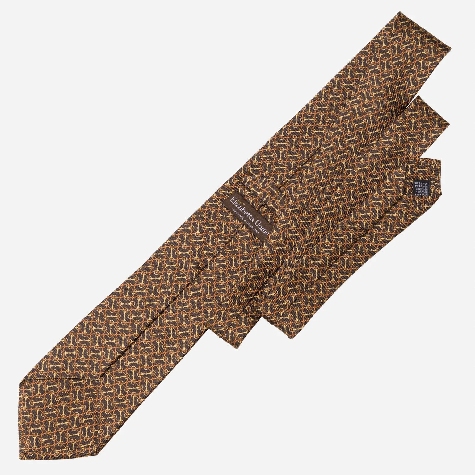 Palio - Printed Silk Tie - Brown sold by Elizabetta product image thumbnail 3