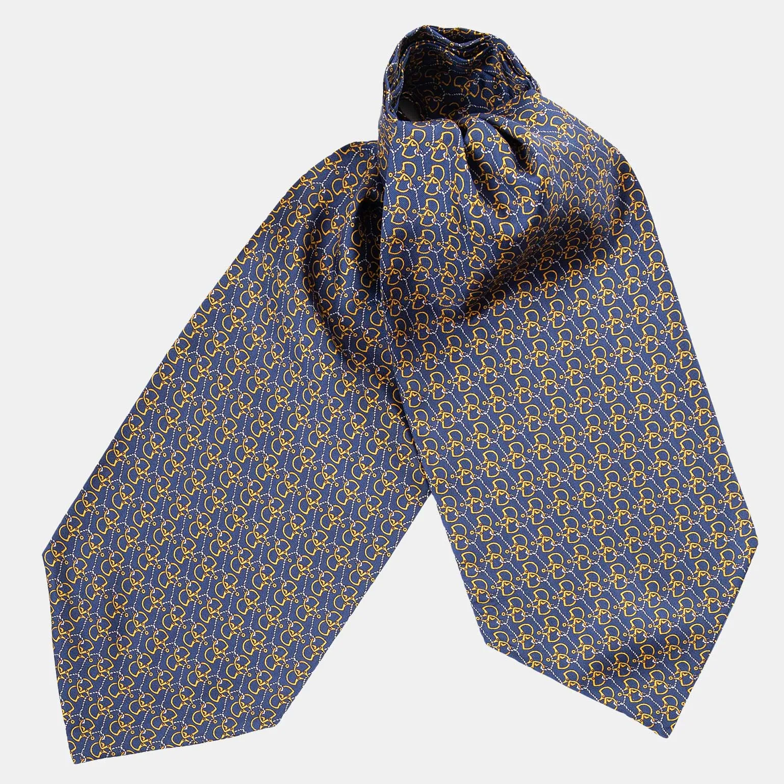 Derby - Silk Ascot Cravat Tie - Navy sold by Elizabetta