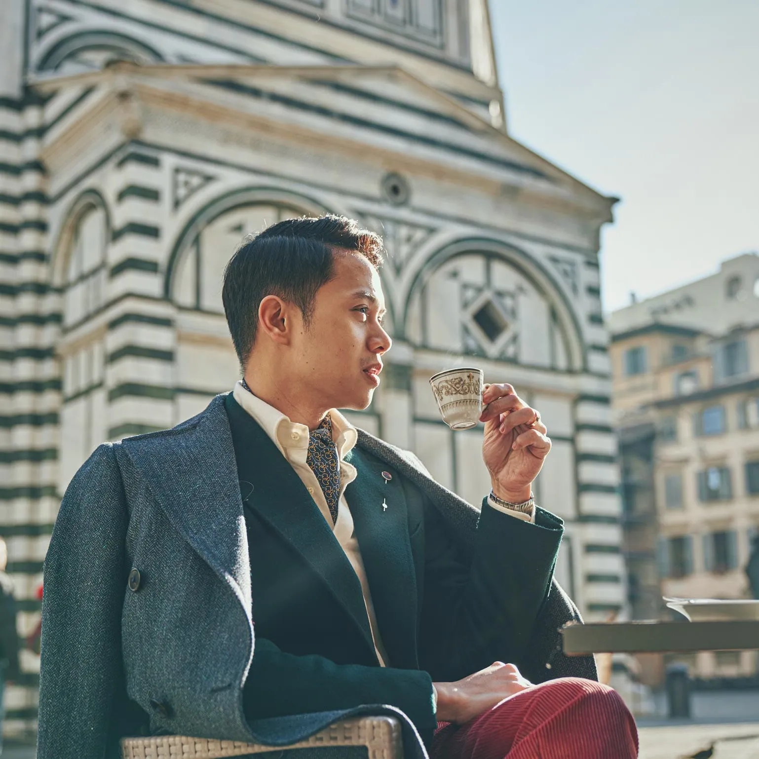 Derby - Silk Ascot Cravat Tie - Navy sold by Elizabetta product image thumbnail 3