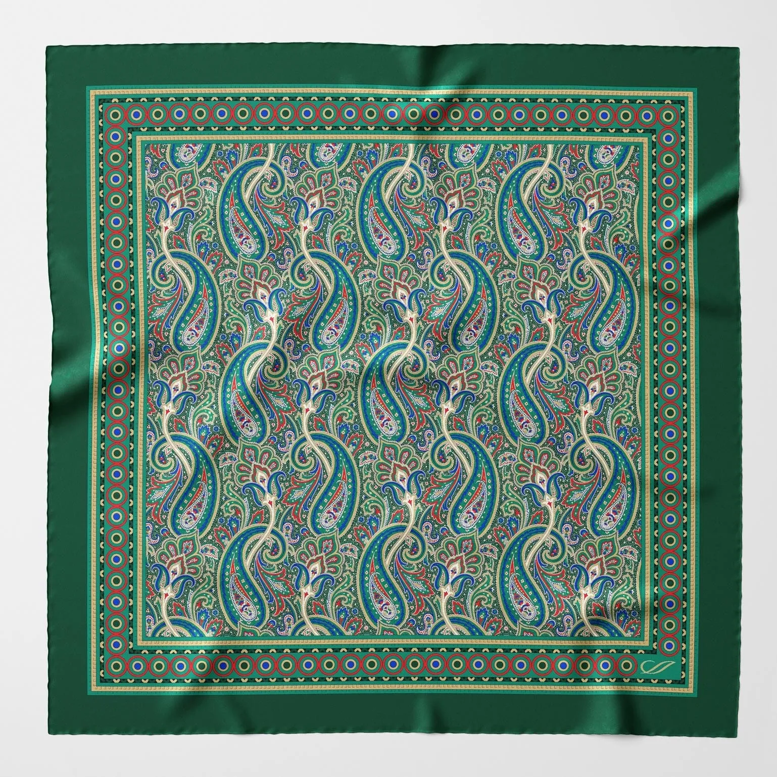 Garibaldi - Silk Pocket Square - Green sold by Elizabetta