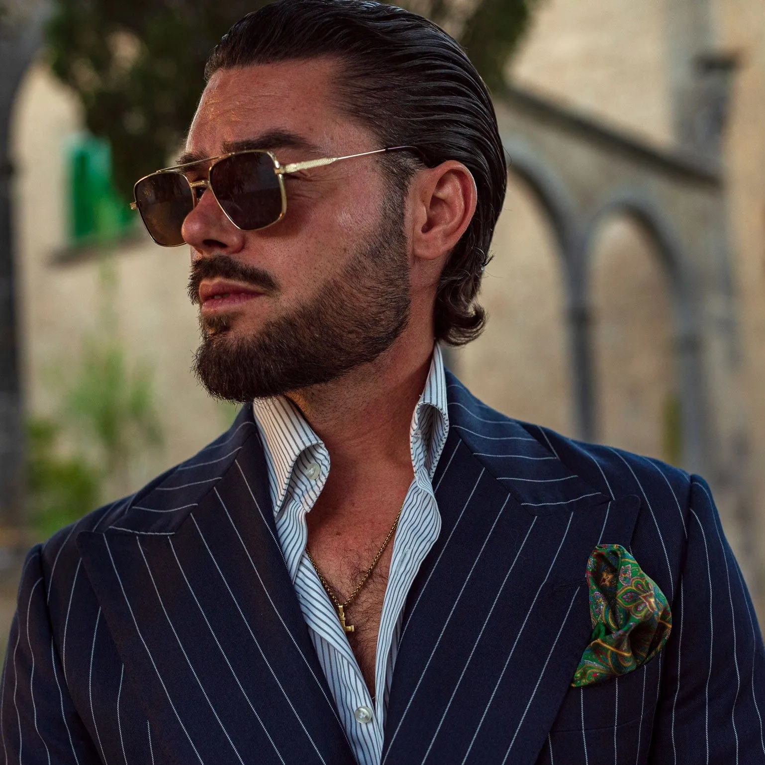 Garibaldi - Silk Pocket Square - Green sold by Elizabetta product image thumbnail 2