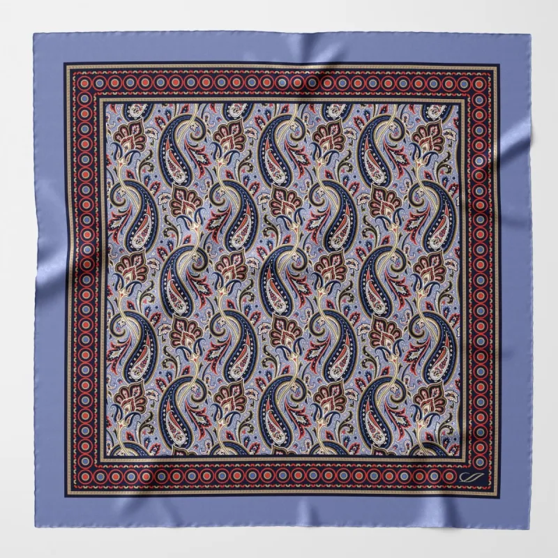 Garibaldi - Silk Pocket Square - Blue sold by Elizabetta
