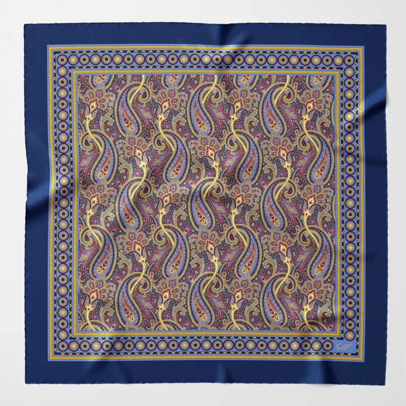 Garibaldi - Silk Pocket Square - Royal Blue sold by Elizabetta