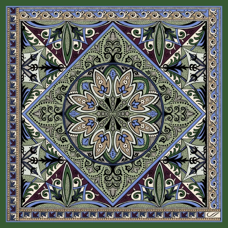 Tragara - Silk Pocket Square - Sage Green sold by Elizabetta