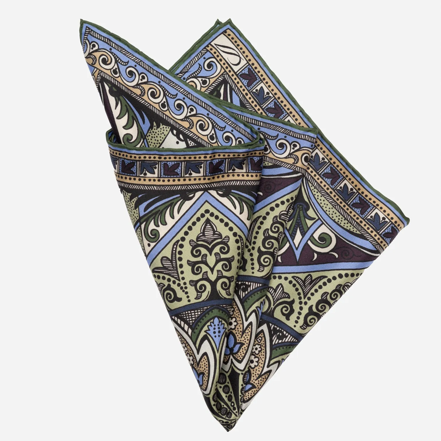 Tragara - Silk Pocket Square - Sage Green sold by Elizabetta product image thumbnail 2