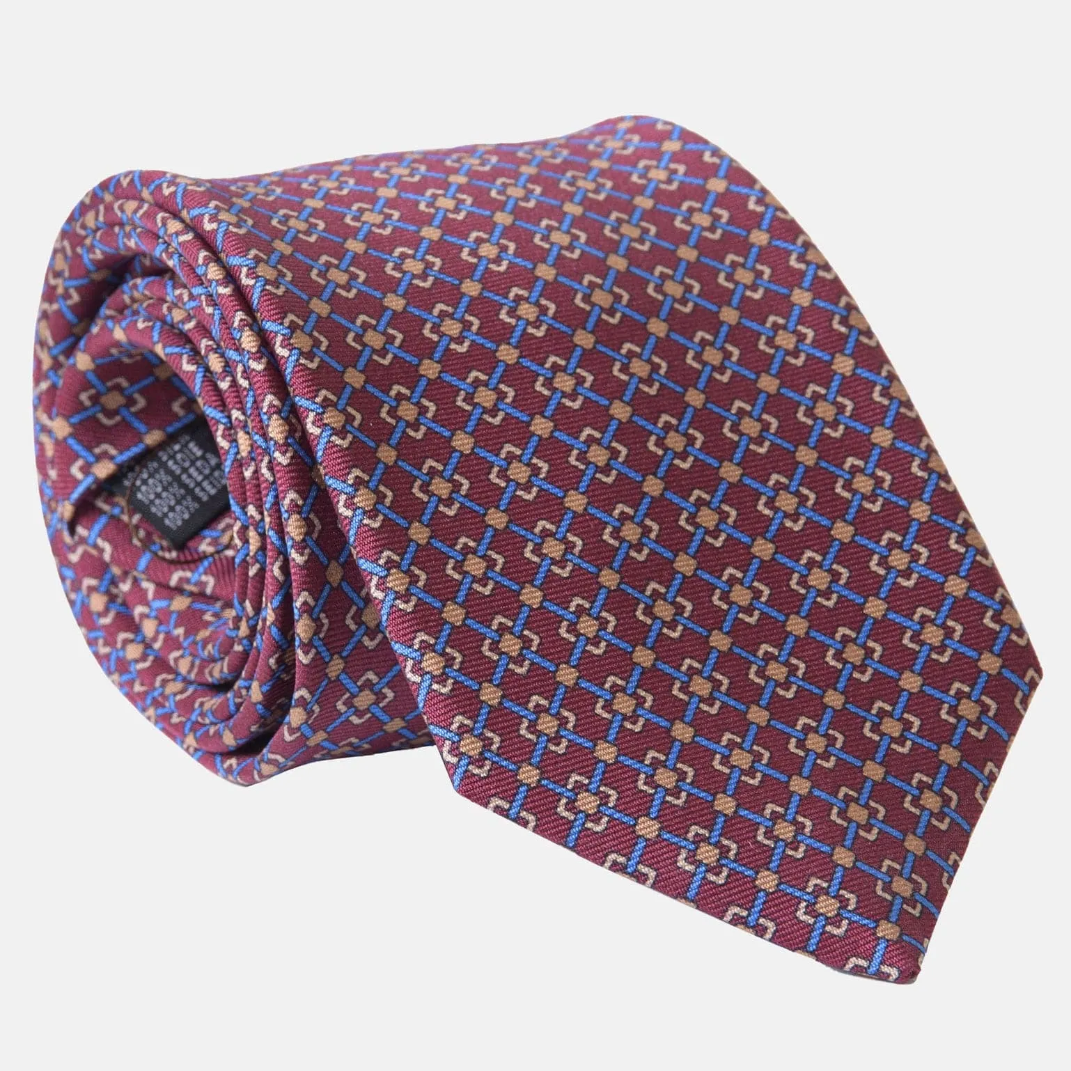 Potenza - Printed Silk Tie - Burgundy sold by Elizabetta product image thumbnail 2