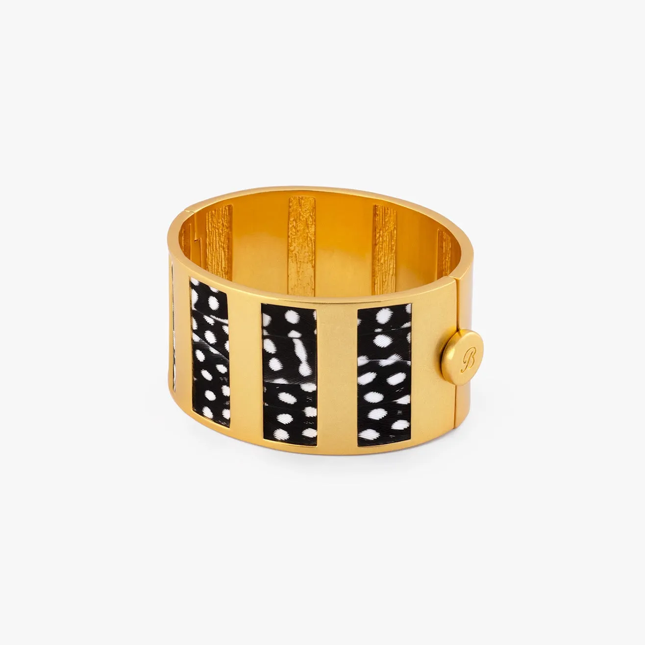 Crystal Striped Hinge Cuff sold by Brackish