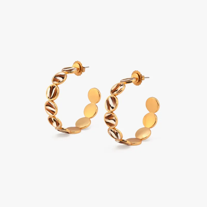 Tiger Hoop Earring made by Brackish