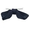 Dark Navy Blue Clip-On Bow Tie sold by TieMart