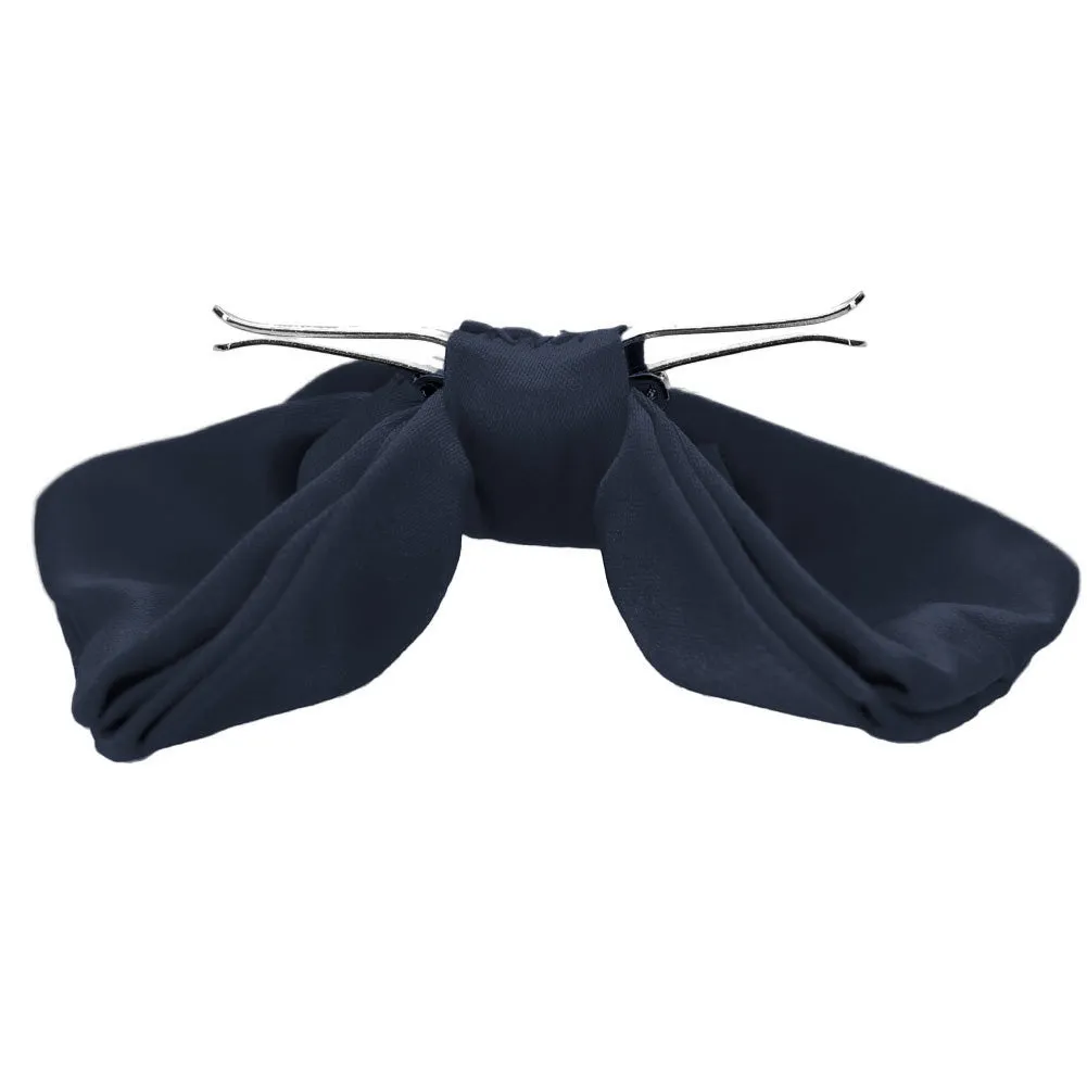 Dark Navy Blue Clip-On Bow Tie sold by TieMart product image thumbnail 2