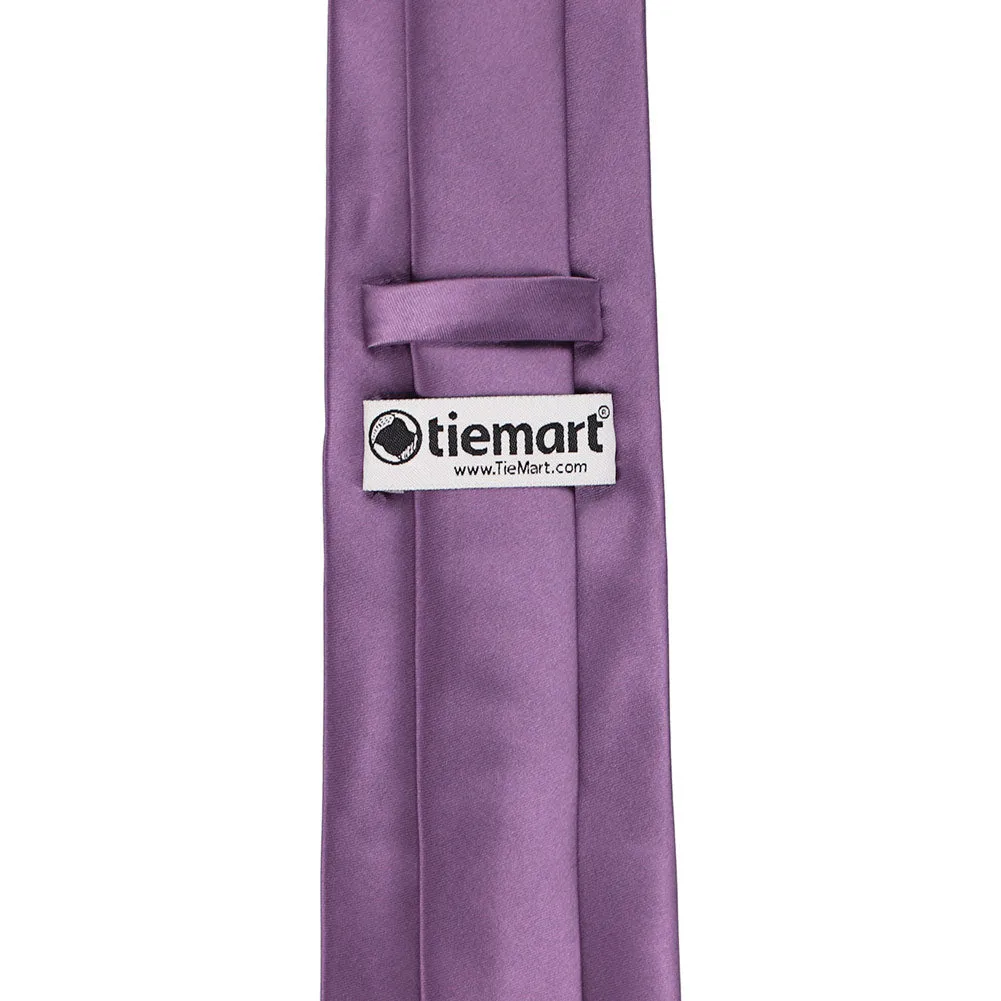 Wisteria Purple Premium Solid Color Necktie sold by TieMart product image thumbnail 4