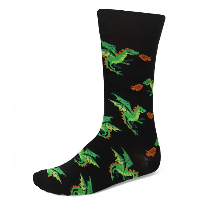 Men's Fiery Dragon Socks sold by TieMart