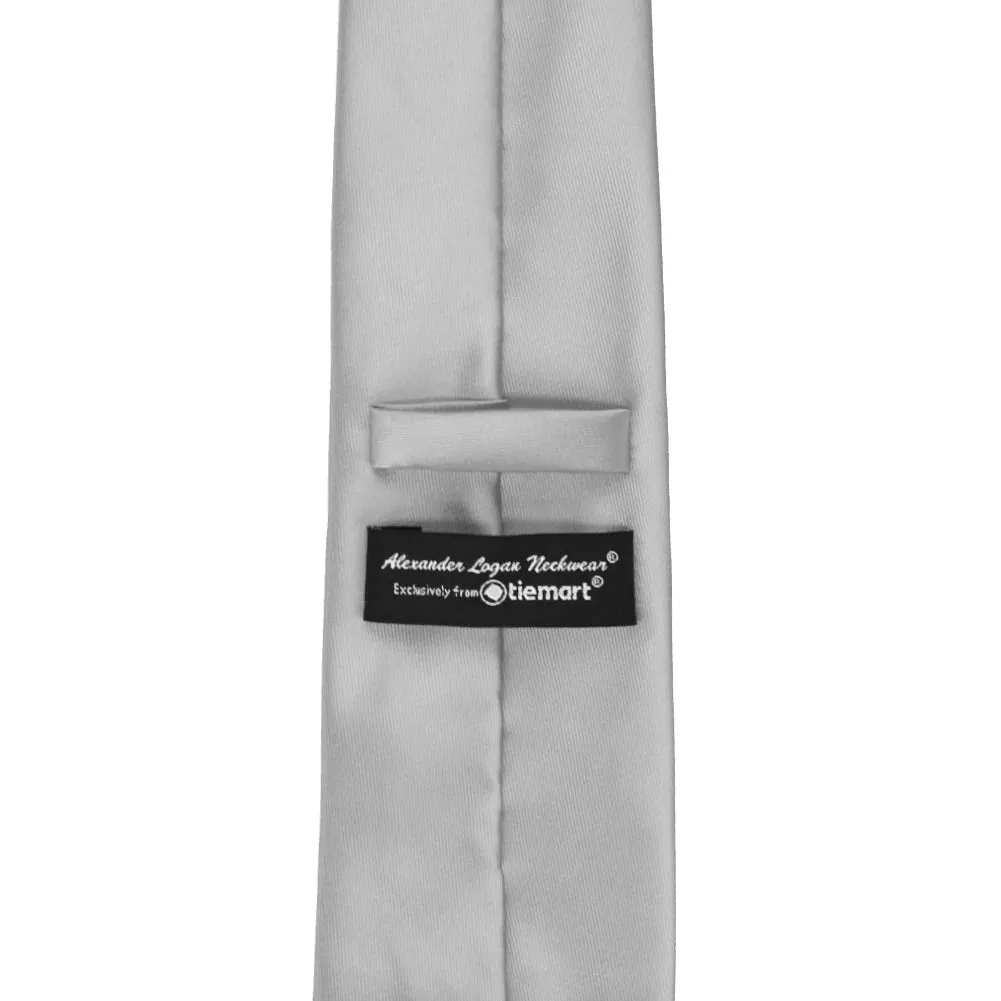Silver Solid Color Necktie sold by TieMart product image thumbnail 3
