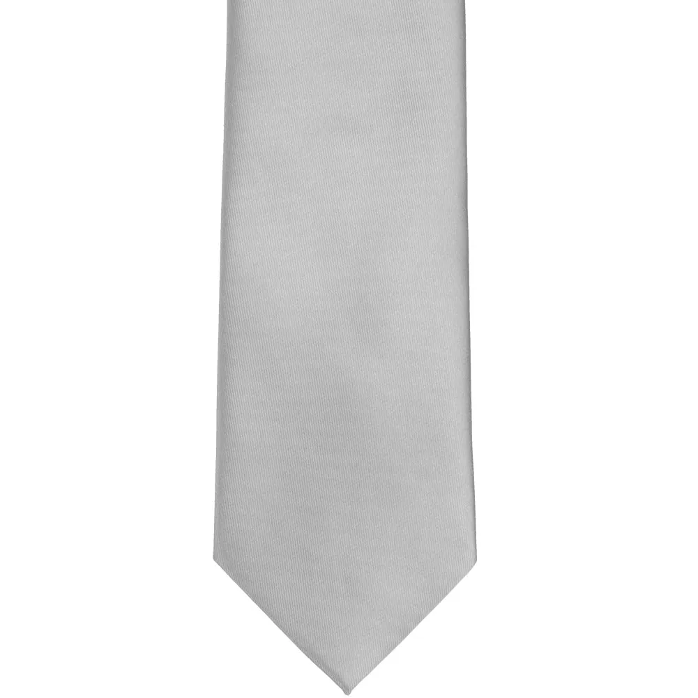 Silver Solid Color Necktie sold by TieMart product image thumbnail 2