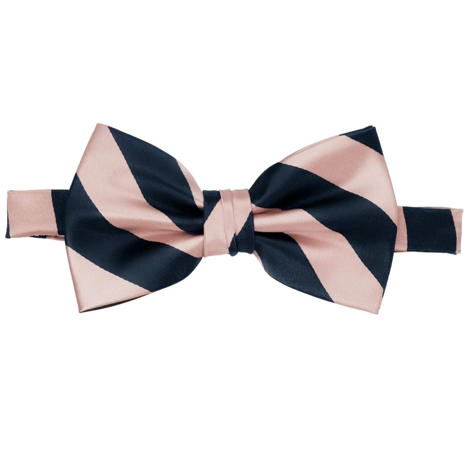 Petal and Navy Blue Striped Bow Tie sold by TieMart product image thumbnail 2