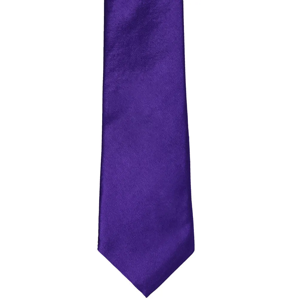 Amethyst Purple Slim Solid Color Necktie, 2.5" Width sold by TieMart product image thumbnail 2