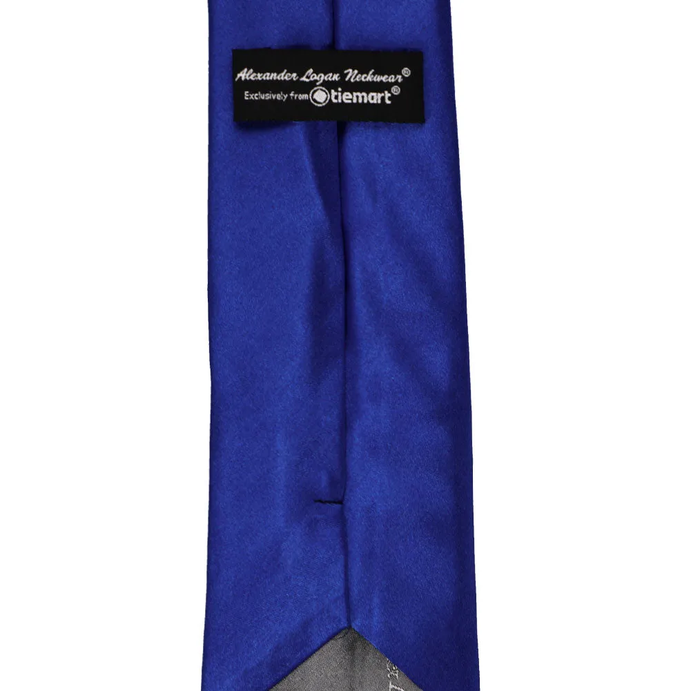 Sapphire Blue Solid Color Necktie sold by TieMart product image thumbnail 3
