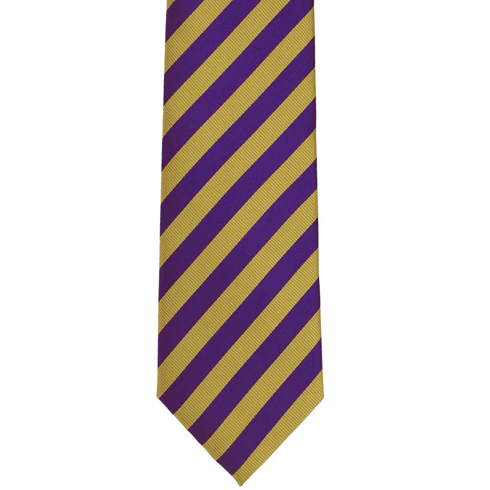 Dark Purple and Gold Formal Striped Tie sold by TieMart product image thumbnail 2
