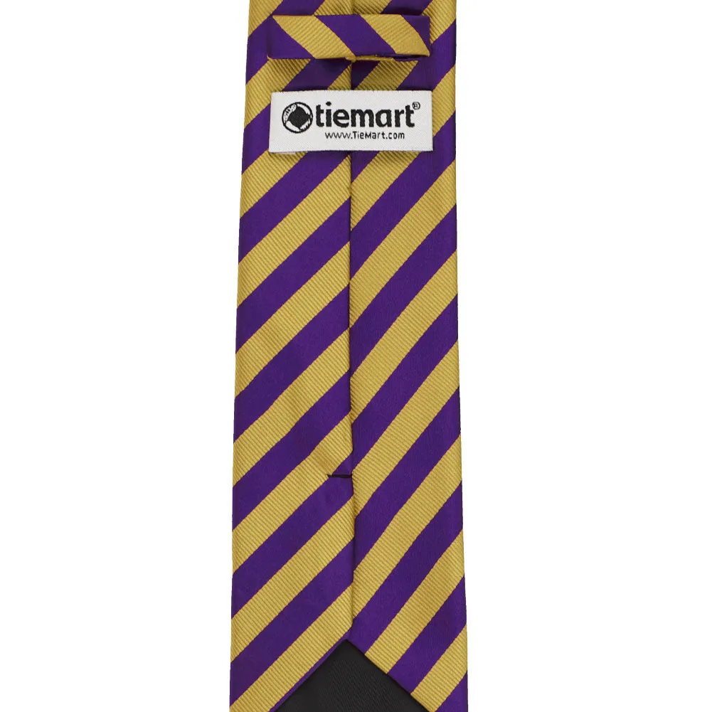 Dark Purple and Gold Formal Striped Tie sold by TieMart product image thumbnail 3
