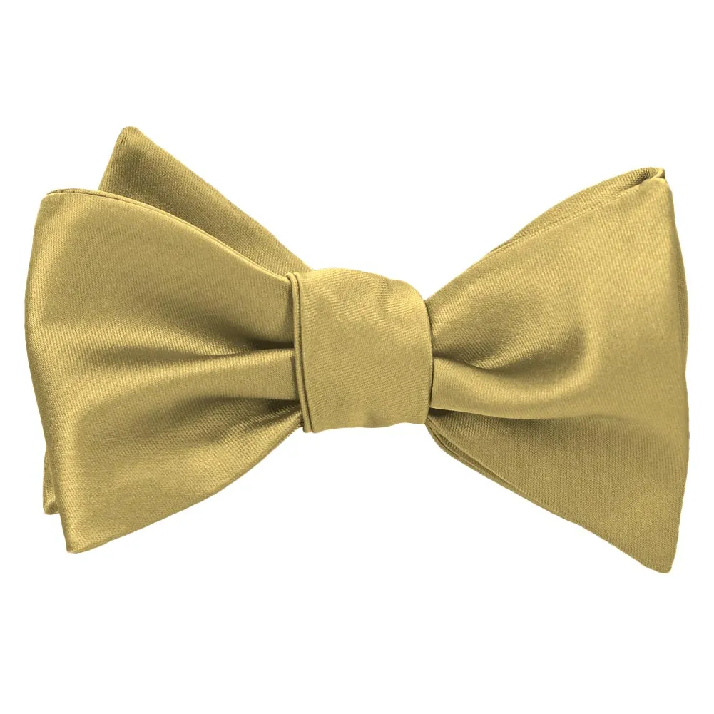 Light Gold Premium Self-Tie Bow Tie sold by TieMart product image thumbnail 2