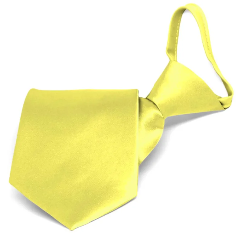 Daffodil Yellow Solid Color Zipper Tie sold by TieMart